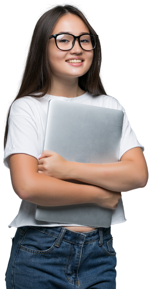 Female College Student with a Laptop